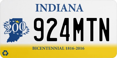 IN license plate 924MTN