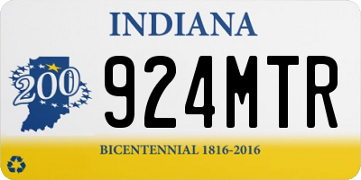 IN license plate 924MTR