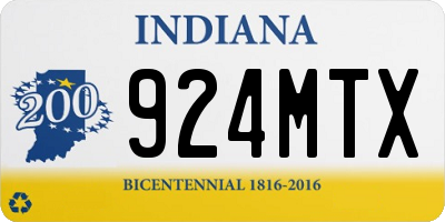 IN license plate 924MTX