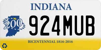 IN license plate 924MUB
