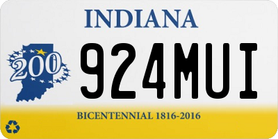 IN license plate 924MUI