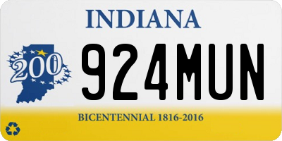 IN license plate 924MUN