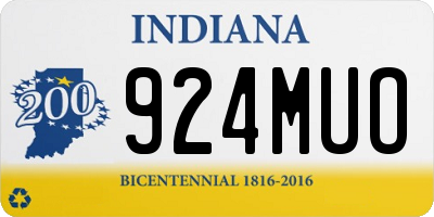 IN license plate 924MUO