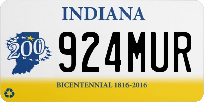 IN license plate 924MUR