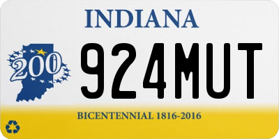 IN license plate 924MUT