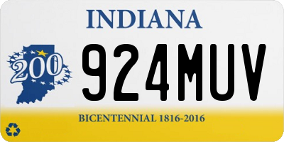 IN license plate 924MUV