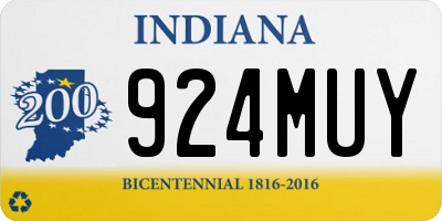IN license plate 924MUY