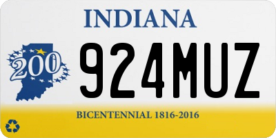 IN license plate 924MUZ