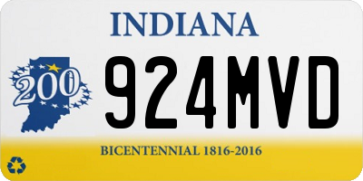 IN license plate 924MVD