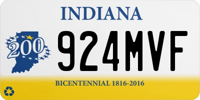 IN license plate 924MVF