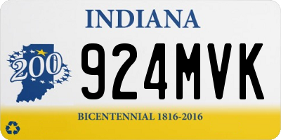 IN license plate 924MVK