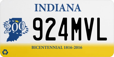 IN license plate 924MVL