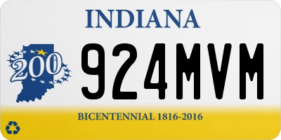 IN license plate 924MVM