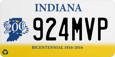 IN license plate 924MVP