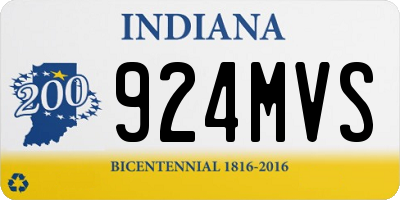 IN license plate 924MVS