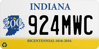 IN license plate 924MWC