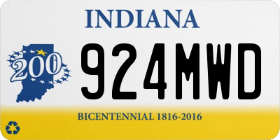 IN license plate 924MWD