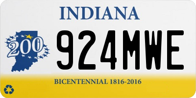 IN license plate 924MWE
