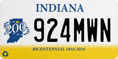 IN license plate 924MWN