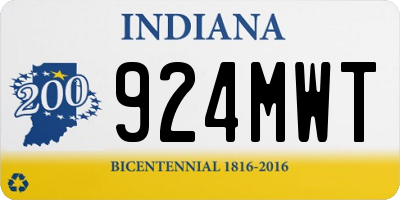 IN license plate 924MWT