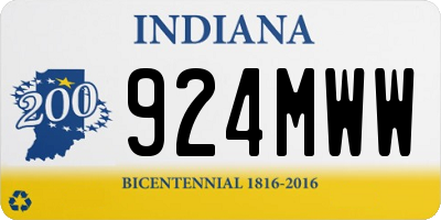 IN license plate 924MWW