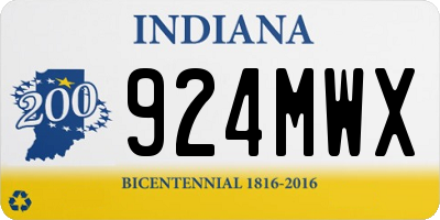 IN license plate 924MWX