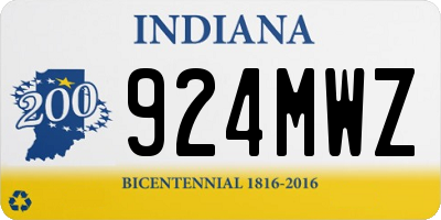 IN license plate 924MWZ