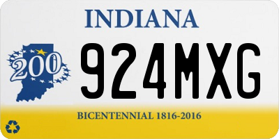 IN license plate 924MXG