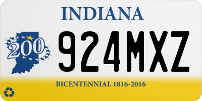 IN license plate 924MXZ