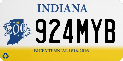 IN license plate 924MYB