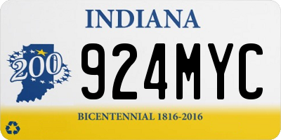IN license plate 924MYC