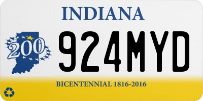IN license plate 924MYD