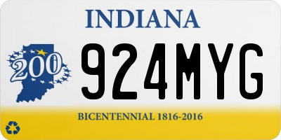 IN license plate 924MYG