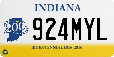 IN license plate 924MYL