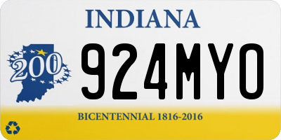 IN license plate 924MYO