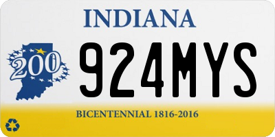 IN license plate 924MYS