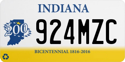 IN license plate 924MZC