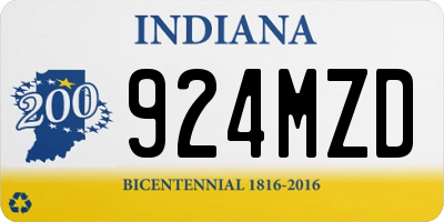 IN license plate 924MZD