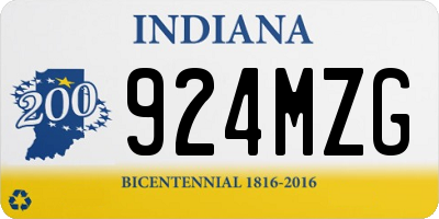 IN license plate 924MZG
