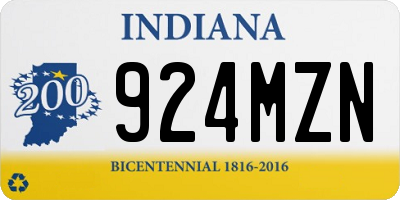 IN license plate 924MZN