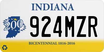 IN license plate 924MZR