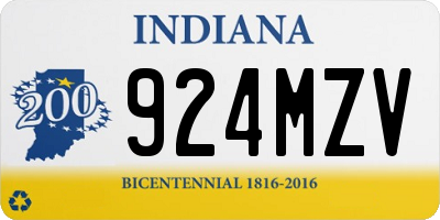 IN license plate 924MZV