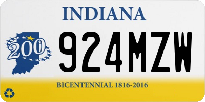 IN license plate 924MZW