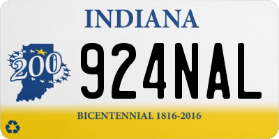 IN license plate 924NAL