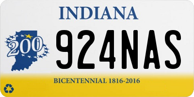 IN license plate 924NAS