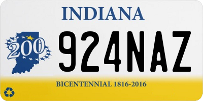 IN license plate 924NAZ