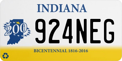 IN license plate 924NEG