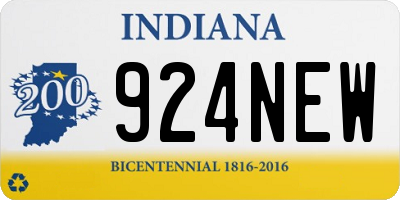 IN license plate 924NEW