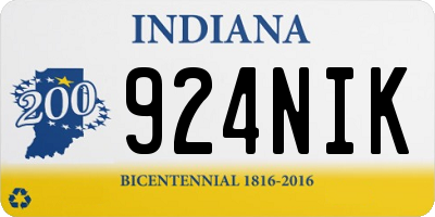 IN license plate 924NIK