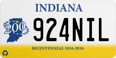 IN license plate 924NIL